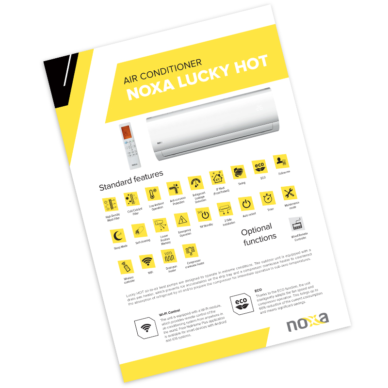 Noxa Lucky and Lucky Hot air conditioner product card